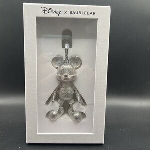 Disney X Baublebar 3D  Mickey Mouse  Metallic Silver  Keychain Bag Charm